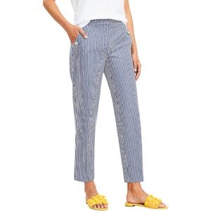 LOFT Riviera Slim Sailor Pants Blue & White Stripe